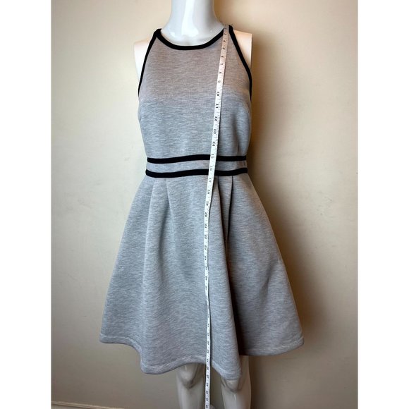 Mossimo Womens Fit & Flare Dress Color Block Crew Neck Gray Black Size Medium - Picture 4 of 7
